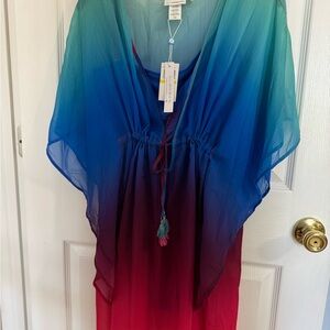 Bleu Rod Beattie Ombre Blue to Pink Swim Coverup